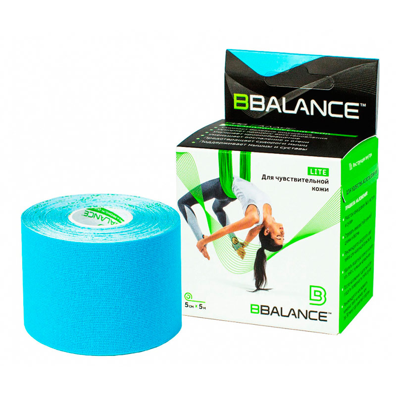 Кинезио Тейп Bio Balance Tape Lite 5см х 5м голубой