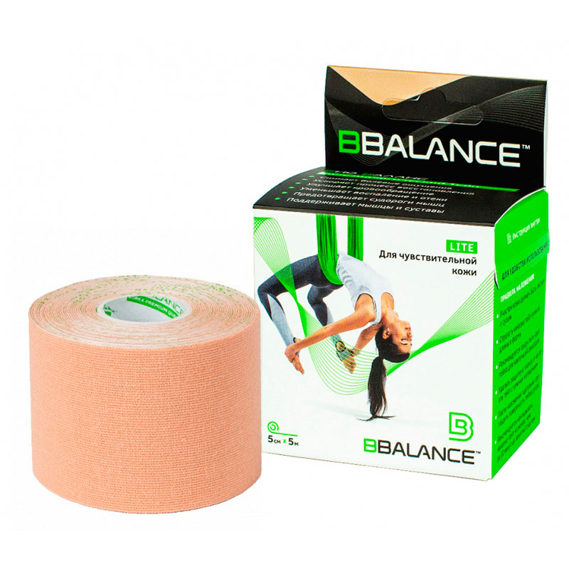 Кинезио тейп Bio Balance Tape Lite 5см х 5м бежевый