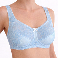 Бюстгальтер Ниночка для фиксации экзопротеза 70-6 нежно-голубой/белый.